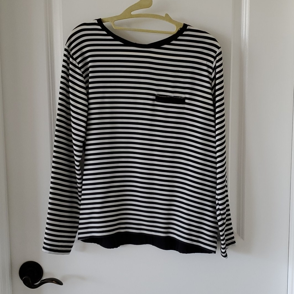 Zara blouse in black and white
